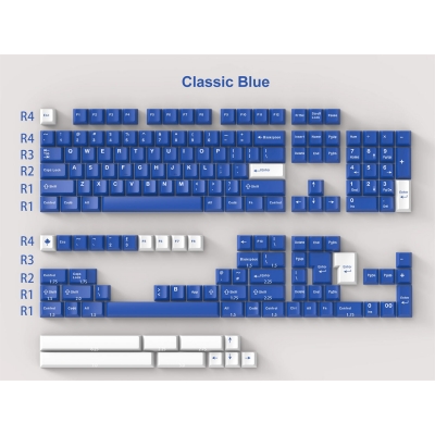 GMK Classic Blue 104+68 Cherry Profile ABS Doubleshot Keycaps Set for Cherry MX Mechanical Gaming Keyboard